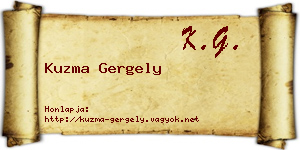 Kuzma Gergely névjegykártya